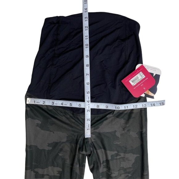 Isabel Maternity Leggings Women's‎ XS Green Black Camo Crossover Support Stretch - Picture 3 of 11
